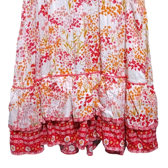 Poupette St. Barth Camila Mini Dress White Pink Tulipe Women's Size Medium M - Picture 7 of 14